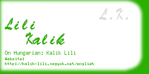 lili kalik business card